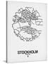 Stockholm Street Map White-NaxArt-Stretched Canvas