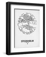 Stockholm Street Map White-NaxArt-Framed Art Print