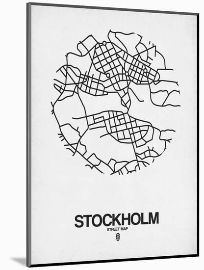 Stockholm Street Map White-NaxArt-Mounted Art Print