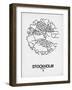 Stockholm Street Map White-NaxArt-Framed Art Print