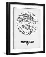 Stockholm Street Map White-NaxArt-Framed Art Print