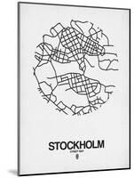 Stockholm Street Map White-NaxArt-Mounted Art Print