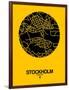 Stockholm Street Map Yellow-NaxArt-Framed Art Print