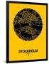 Stockholm Street Map Yellow-NaxArt-Framed Art Print