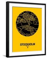 Stockholm Street Map Yellow-NaxArt-Framed Art Print