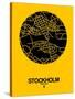 Stockholm Street Map Yellow-NaxArt-Stretched Canvas