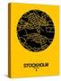 Stockholm Street Map Yellow-NaxArt-Stretched Canvas