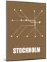 Stockholm Subway Map II-null-Mounted Art Print