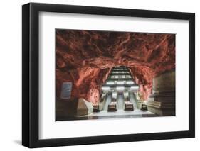 Stockholm, Sweden, Northern Europe. Decorated underground metro station.-Marco Bottigelli-Framed Photographic Print