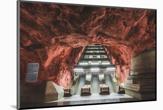Stockholm, Sweden, Northern Europe. Decorated underground metro station.-Marco Bottigelli-Mounted Photographic Print