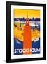 Stockholm - Sweden - Port of Stockholm and City Hall-Iwar Donner-Framed Giclee Print