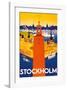 Stockholm - Sweden - Port of Stockholm and City Hall-Iwar Donner-Framed Giclee Print