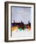 Stockholm Watercolor Skyline-NaxArt-Framed Art Print