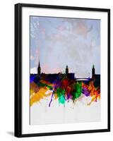 Stockholm Watercolor Skyline-NaxArt-Framed Art Print