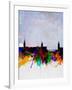 Stockholm Watercolor Skyline-NaxArt-Framed Art Print