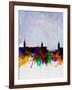 Stockholm Watercolor Skyline-NaxArt-Framed Art Print