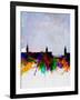 Stockholm Watercolor Skyline-NaxArt-Framed Art Print