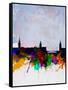 Stockholm Watercolor Skyline-NaxArt-Framed Stretched Canvas