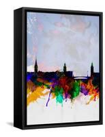 Stockholm Watercolor Skyline-NaxArt-Framed Stretched Canvas