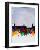 Stockholm Watercolor Skyline-NaxArt-Framed Art Print