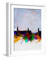 Stockholm Watercolor Skyline-NaxArt-Framed Art Print