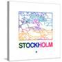 Stockholm Watercolor Street Map-NaxArt-Stretched Canvas