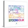 Stockholm Watercolor Street Map-NaxArt-Stretched Canvas