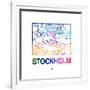 Stockholm Watercolor Street Map-NaxArt-Framed Premium Giclee Print