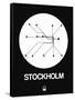 Stockholm White Subway Map-NaxArt-Framed Stretched Canvas