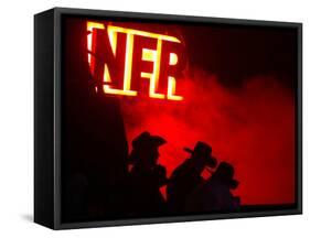 Stockmen Watch the Opening Ceremonies of the National Finals Rodeo-null-Framed Stretched Canvas