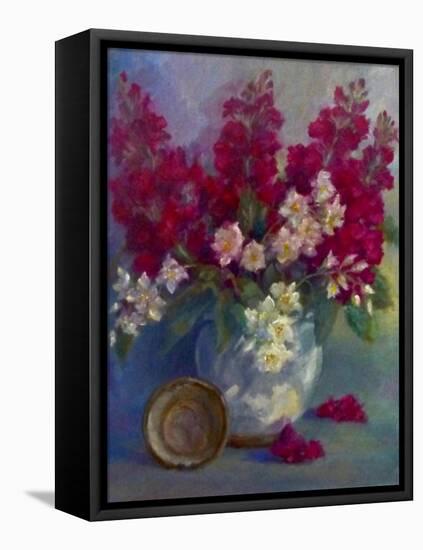 Stocks and Orange Blossom  oil on canvas-Lee Campbell-Framed Stretched Canvas