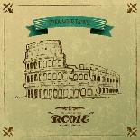 Roman Colosseum For Retro Travel Poster-stockshoppe-Framed Art Print