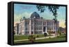 Stockton, California - Exterior View of Stockton High School-Lantern Press-Framed Stretched Canvas