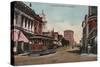 Stockton, California - Main Street View with Street Car-Lantern Press-Stretched Canvas