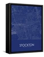 Stockton, United States of America Blue Map-null-Framed Stretched Canvas