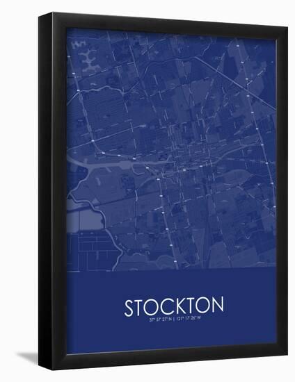Stockton, United States of America Blue Map-null-Framed Poster