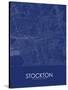 Stockton, United States of America Blue Map-null-Stretched Canvas