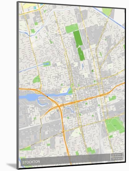 Stockton, United States of America Map-null-Mounted Poster