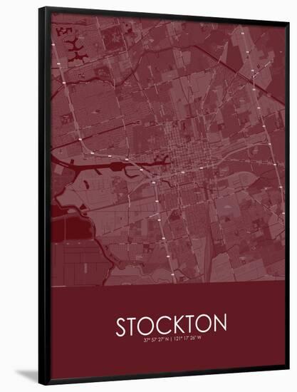 Stockton, United States of America Red Map-null-Framed Poster