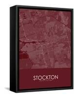 Stockton, United States of America Red Map-null-Framed Stretched Canvas