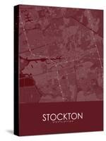 Stockton, United States of America Red Map-null-Stretched Canvas