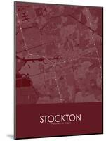 Stockton, United States of America Red Map-null-Mounted Poster