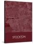 Stockton, United States of America Red Map-null-Stretched Canvas