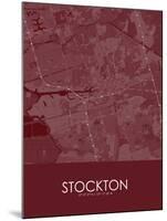 Stockton, United States of America Red Map-null-Mounted Poster