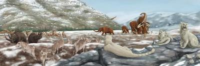 British Landscape with Various Prehistoric Animals