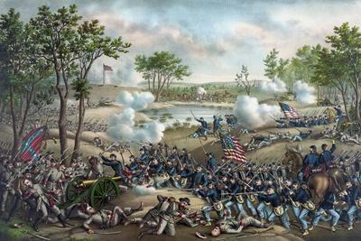 Vintage Civil War Print of the Battle of Cold Harbor