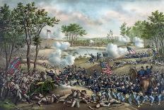 Civil War Print Showing the Naval Battle of the Monitor and the Merrimack-Stocktrek Images-Mounted Art Print