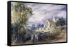 'Stoke Poges Church', Buckinghamshire, 1833-John Constable-Framed Stretched Canvas