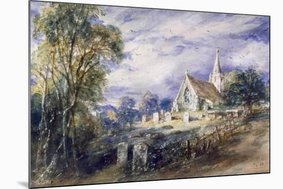'Stoke Poges Church', Buckinghamshire, 1833-John Constable-Mounted Giclee Print