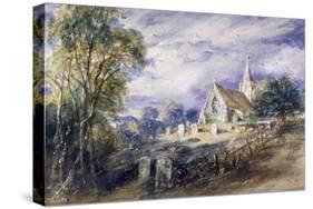 'Stoke Poges Church', Buckinghamshire, 1833-John Constable-Stretched Canvas